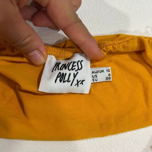 Princess Polly Mustard Lace Trim Bralette Top Size 6 US / AU 10 - Picture 3 of 5